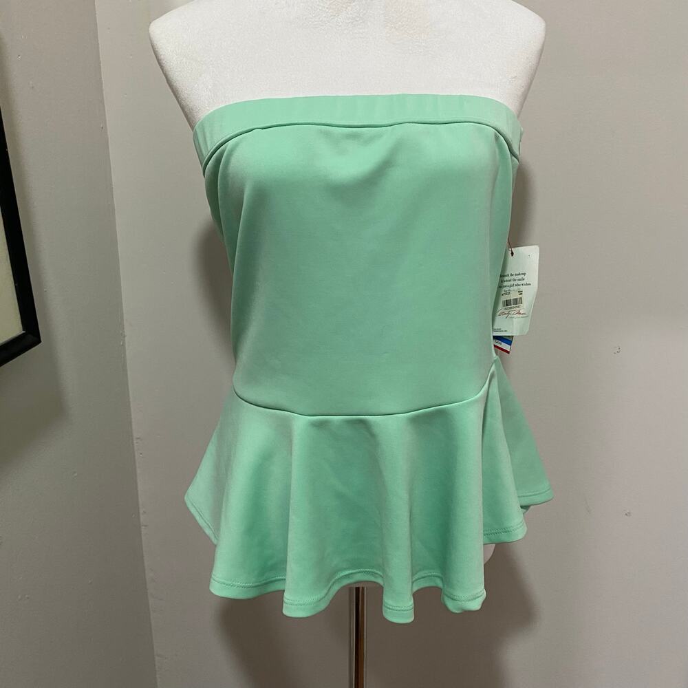 MARILYN MONROE Mint Green Strapless Tube Top Peplum Size Extra Large Juniors